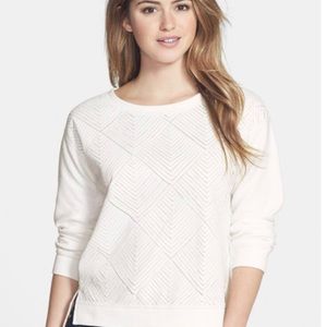 Sanctuary Faux Leather Applique Sweatshirt. NWT